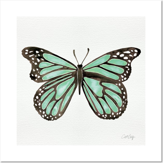 Mint Butterfly Wall Art by CatCoq